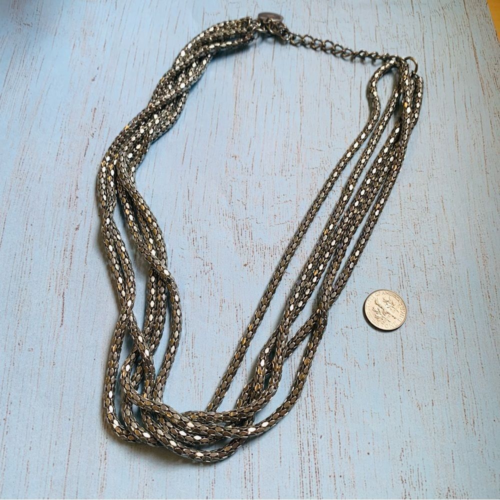 Silver Mesh 5 strand Necklace‎